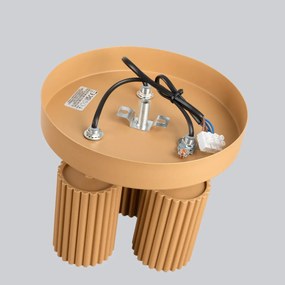 Plafon trzypunktowy KARBON 3P złoty okrągły SOLLUX  LIGHTING