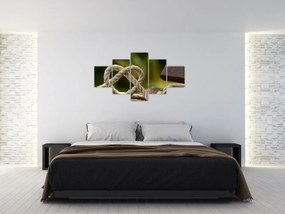 Obraz serca z liny (125x70 cm)