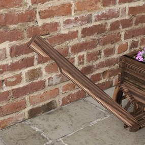 Outsunny Wózek na Kwiaty Drewniany Wypalany 120x41x54cm | Aosom PL