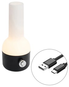 Zewnetrzna Ogrodowa lampa stołowa czarna i biała z akumulatorem LED IP44 - Haard Nowoczesny Oswietlenie zewnetrzne