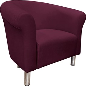 Fotel Milo tkanina Mikrofaza stylowy fotel do salonu i sypialni : Kolor nogi - Chrom, Kolor tkaniny - 11 MIKROFAZA, Wysokość nogi - 15 cm