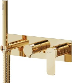 Bateria prysznicowa podtynkowa w kolorze złota (2 otwory) Spy – Sapho