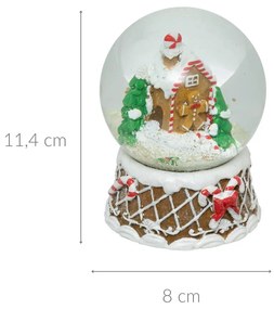 Szklana kula śnieżna ze świątecznym motywem, Ø 8 cm