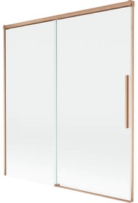 Mexen Rox parawan nawannowy 2-skrzydłowy rozsuwany 150 x 150 cm, transparent, miedź szczotkowana - 8C9-150-001-65-00
