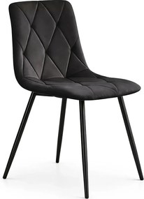 Czarne welurowe krzesło pikowane G9-G68