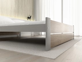 Łóżko IKAROS DOUBLE 120 x 200 cm, dąb sonoma/szary Stelaż: Ze stelażem listwowym rolowanym, Materac: Materac Coco Maxi 20 cm