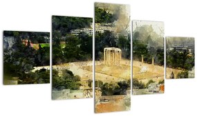 Obraz - Świątynia Zeusa, Ateny, Grecja (125x70 cm)