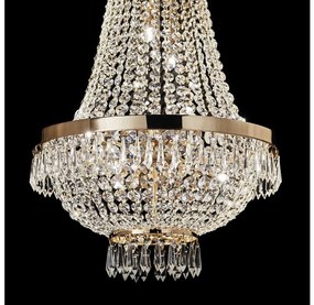 Ideal Lux - Kryształowy żyrandol LED na łańcuchu CAESAR 12xG9/3W/230V Ø 55 cm złoty