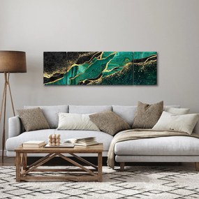 Obraz - Marmurki olejno-złote (170x50 cm)