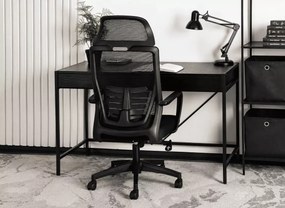 Ergonomiczny fotel biurowy obrotowy Janelle z regulowanym zagłówkiem, podparciem lędźwiowym i mechanizmem multiblock