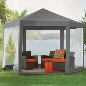 Pawilon ogrodowy, handlowy 2x2x2 m z moskitierą Gardiva N-GY, szary