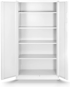 Biurowa szafa metalowa na akta DANIEL, 900 x 1850 x 400 mm, biała