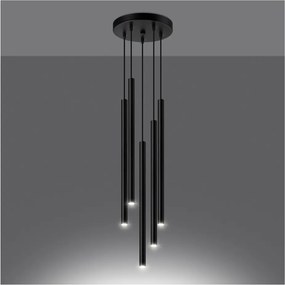 Czarna metalowa lampa wisząca ø 25 cm Fideus – Sollux