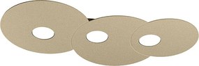 Okrągła lampa sufitowa Toplight Cloud 3-punktowa z oprawką GX53, struktura w kolorze piaskowym, nowoczesny design 67x36x3 cm