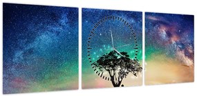 Obraz - Odpoczynek pod gwiazdami (z zegarem) (90x30 cm)