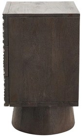 Ciemnobrązowa szafka nocna z litego drewna mango Crumble – WOOOD