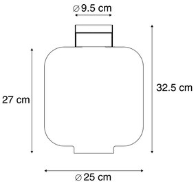 Designerska lampa sufitowa czarna z bursztynowym szkłem - QaraDesignerski Oswietlenie wewnetrzne