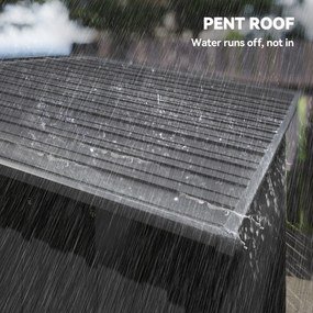 Outsunny Metalowy domek ogrodowy 1,37 m², schowek z łatwym montażem, dach jednospadowy, drzwi przesuwne, wentylacja, rękawice | Aosom PL