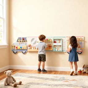 AIYAPLAY Tablica sensoryczna Montessori w kształcie ciężarówki, od 3 lat | Aosom PL