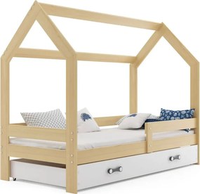 Sosnowe łóżko domek do pokoju dziecięcego 80x160 M3-R50