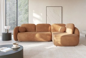 Masseno Narożnik AMICO z funkcją spania i pojemnikiem na pościel Narozniki L, Rozkładana sofa - Miedziany, EGON 42