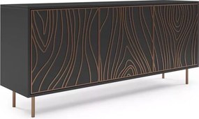 Komoda Teofil – nowoczesna komoda do salonu z laminowanym drewnem i metalowymi detalami