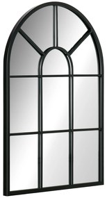 HOMCOM Lustro ścienne czarne do przedpokoju z metalową ramą 70x50 cm design okno | Aosom PL