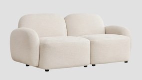 Nowoczesna, dwuosobowa sofa do salonu Helmi, kolor ecru