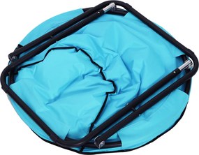 Outsunny Krzesło Składane Kempingowe Ogrodowe Metal Tkanina Oxford Niebieskie 80x80x75cm | Aosom PL