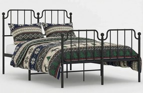 Czarne metalowe łóżko małżeńskie 140x200cm K0-K88