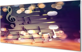 Szklany Panel Klasyczne Czarne Nuty