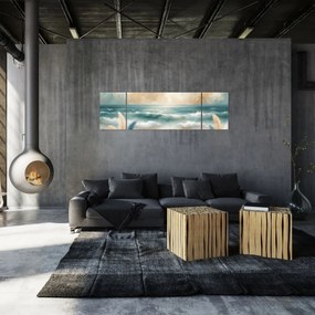 Obraz – Malowana plaża w delikatnych kolorach (170x50 cm)