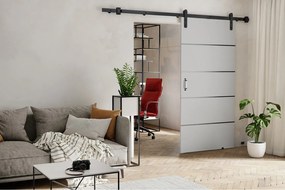 Emporius drzwi naścienne do salonu lub garderoby - drzwi przesuwne 90 cm - Biały