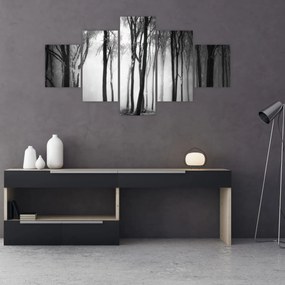 Obraz - Wilk w ciemnym lesie (125x70 cm)