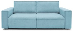 Jasnoniebieska sztruksowa rozkładana sofa 245 cm Nihad – Bobochic Paris