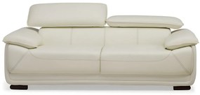 Kanapa 3-osobowa ze skóry MACELO - Kość słoniowa