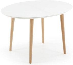 Biały rozkładany stół z białym blatem 90x120 cm Oqui – Kave Home