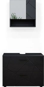 Zestaw mebli łazienkowych antracyt wysoki połysk 80x41x58.6 irma