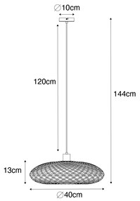 Orientalna lampa wisząca bambus 40 cm - OstrawaKolonialny Oswietlenie wewnetrzne