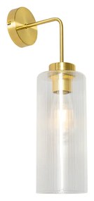 Lampa ścienna art deco złota ze szkłem - Laura ArtDeco Oswietlenie wewnetrzne