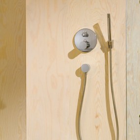 Termostat prysznicowy podtynkowy Duravit C.1Mosiądz - Chrom - 2 tryby wylewki - Ø 17 cm