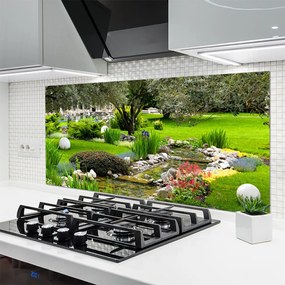 Szkło do Kuchni na Ścianę Kwitnący Ogród Marzeń