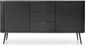 Komoda czarna, nogi: czarne, 168 x 87 x 39 cm