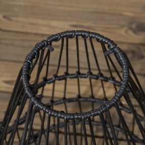 Outsunny Lampa Ogrodowa Solarna Rattan Automatyczne Włączanie 8h Świecenia 34x34x56cm | Aosom PL