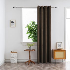 Zaciemniająca zasłona DUNES VELVET 140x250 cm, brązowa Zawieszanie: Metalowe pierścienie