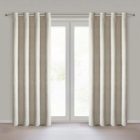 Szampańska zasłona Bitsy z szenilowej tkaniny 140x250 cm