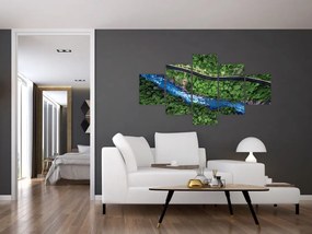 Obraz - Rzeka między górami, Kaukaz, Rosja (125x70 cm)