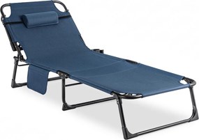 Leżak Ogrodowy SATURN 190x73 cm Granatowy