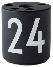 Czarny porcelanowy świecznik Design Letters