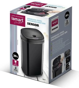 Lamart LT8111 Kosz bezdotykowy Sensor 30 l, czarny, 30 l
